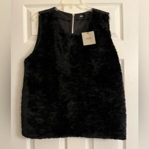NWT ASOS Black Faux Fur Top
